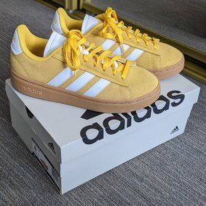 Worn 1x Adidas Grand Court Alpha gold suede sneakers